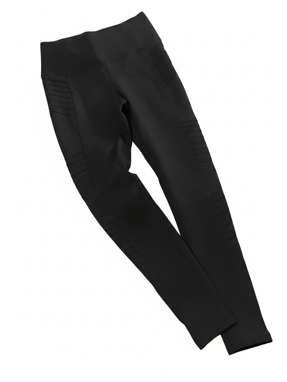 Athleta Delancey Moto Tight Black High Rise Moto Panel Stretch Pants (flawed)